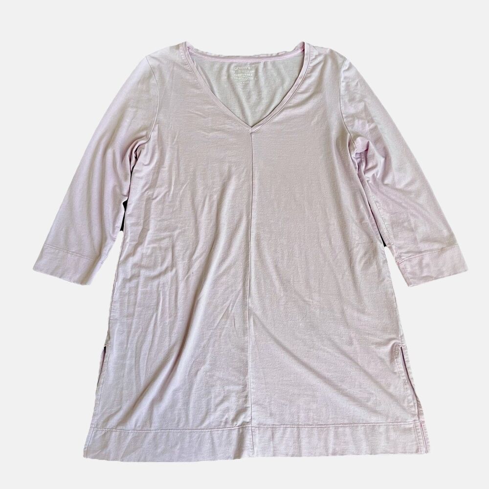 Chico’s‎ Ultimate Tee/Tunic Lilac Pink Women’s Size 0 (S) Slit Sides Pima Cotton